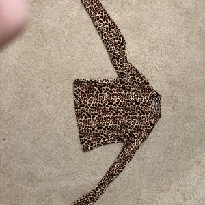 Leopard Print Mock Neck Crop Top